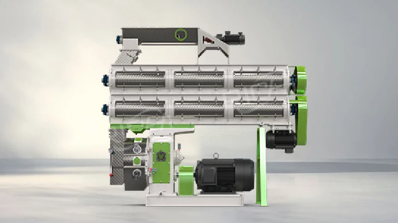 Efficient pellet making machine for feed, fertilizer and biomass fuel.