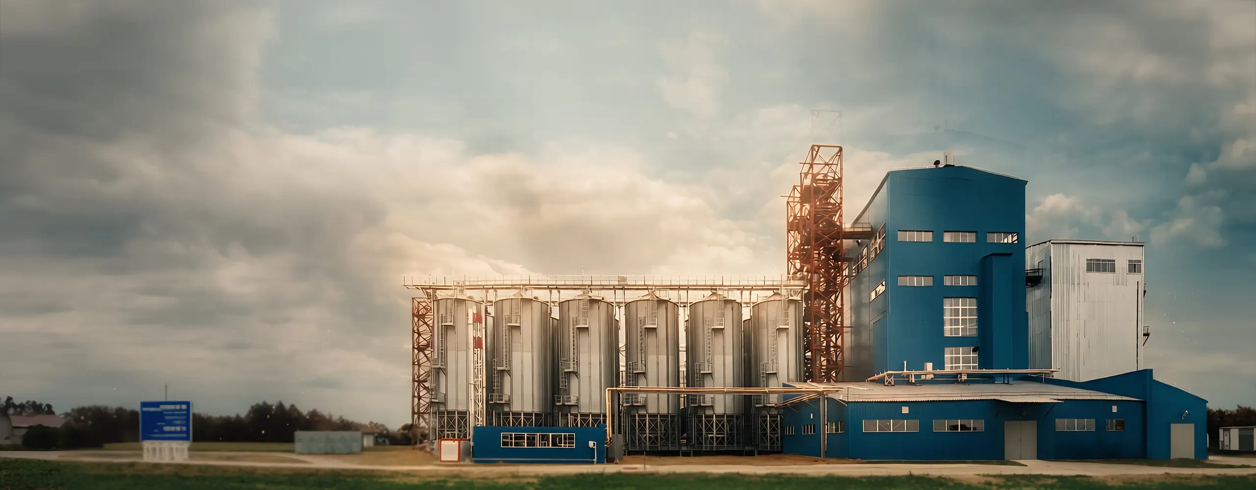 large animal feed processing plant