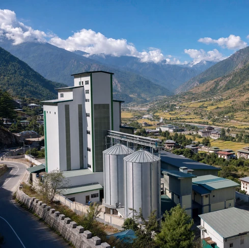 A mixed production line for aquatic & pet feed (0.8-1 ton/hour) and livestock & poultry feed (3-4 tons/hour) in Bhutan