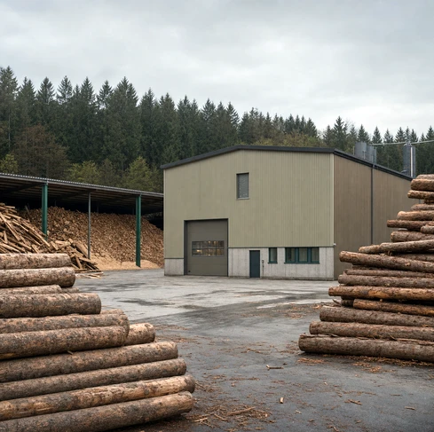 A log waste pellet plant with a capacity of 2 tons/hour in Germany