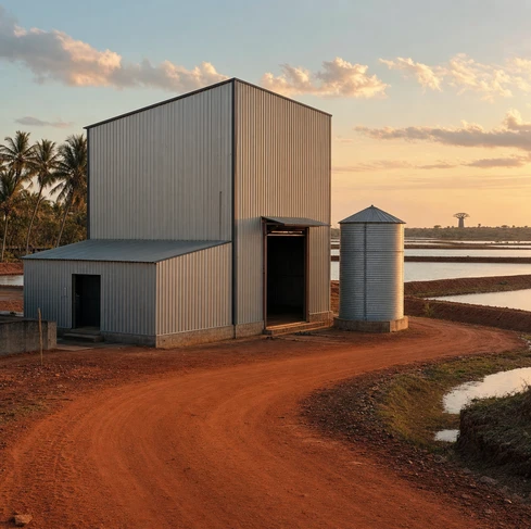 A shrimp feed pellet production line with a capacity of 1-1.4 tons/hour in Madagascar