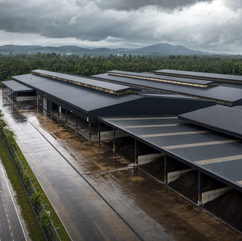 A chicken manure organic fertilizer production line with a capacity of 15 tons/hour in Malaysia