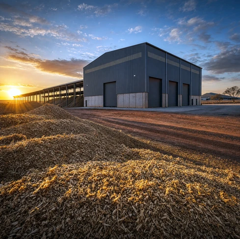 High-efficiency forage processing plants