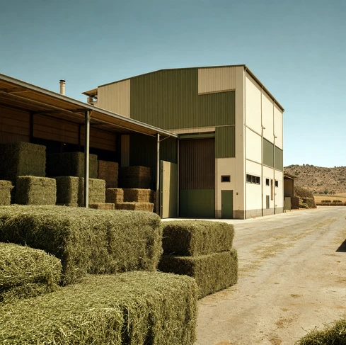 An alfalfa pellet plant with a capacity of 3-4 tons/hour in Spain