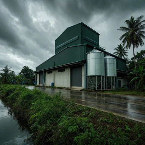 A shrimp feed pellet production line with a capacity of 2 tons/hour in Thailand