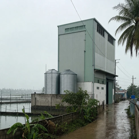 A mixed feed plant for crabs and shrimp with a capacity of 2T/H in Vietnam