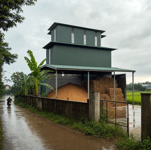 a 1.5 to 2 t/h rice husk and straw pellet production line in Vietnam